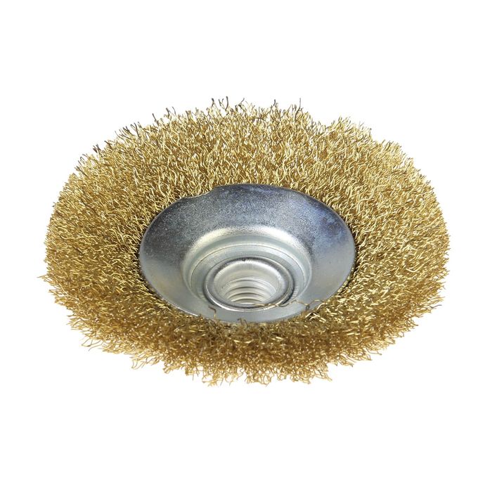 Щетка-крацовка для УШМ, "тарелка" Hobbi 100 мм, присоединительная гайка М14