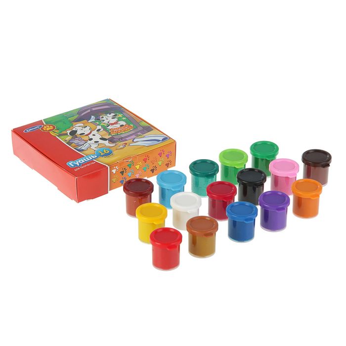 Гуашь 16 цветов по 17 мл Cullinan "Далматинцы", в картонной коробке FG-116-Dal