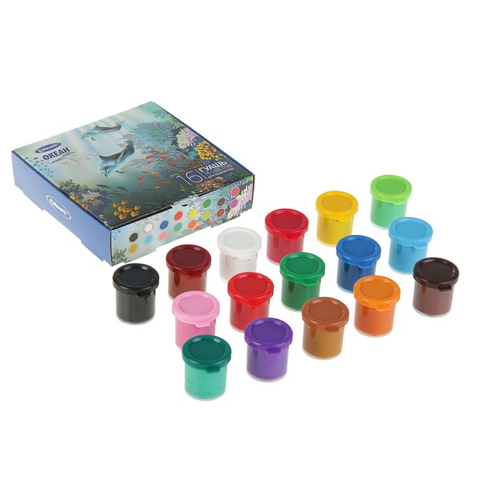 Гуашь 16 цветов по 17 мл Cullinan "Океан", карт.короб FG-116-OC