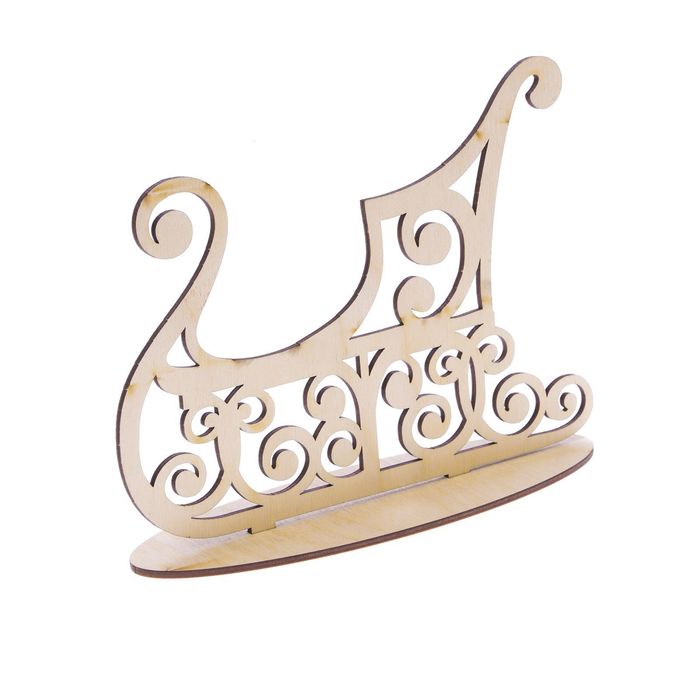 Деревянная заготовка на подставке «Резные сани», 20 × 30 см