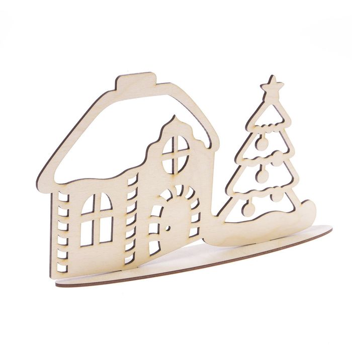 Деревянная заготовка на подставке «Пряничный домик», 20 × 30 см