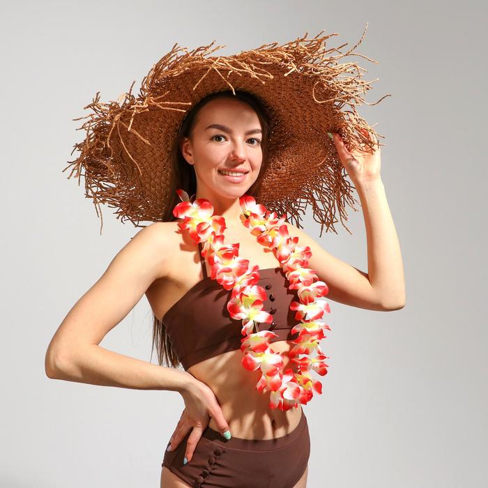 гавайское ожерелье бархатки цвета микс Гавайское ожерелье Крупные цветы, цвета МИКС