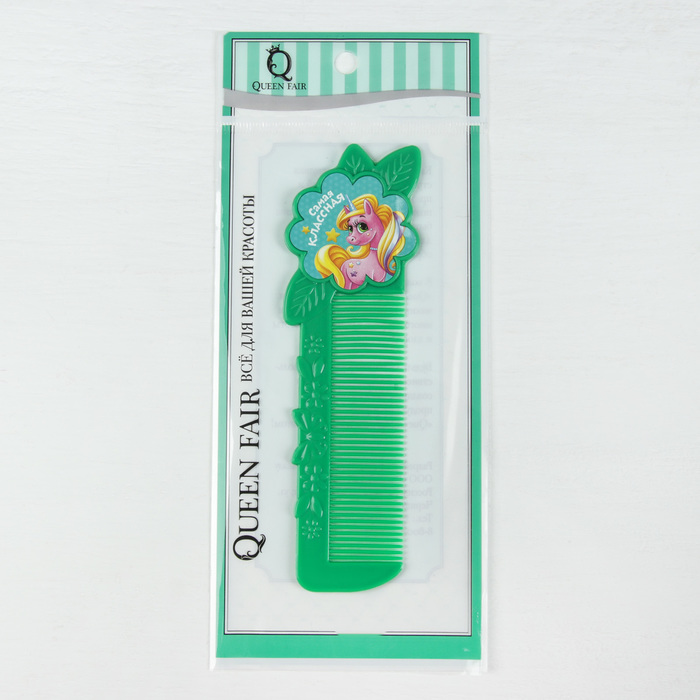Расчёска фигурная "Единорог", цвет зелёный