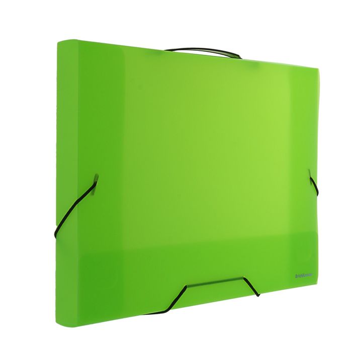 Папка на резинке с ручкой А4 Erich Krause Neon, корешок 30мм, толщина 600мкм, тиснение - песок, микс