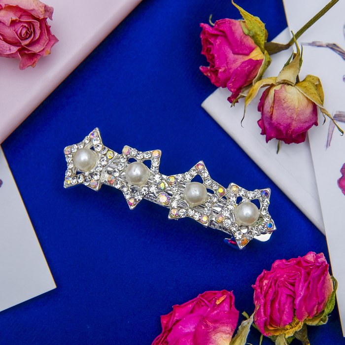 Заколка-автомат "Шанталь", глянец, звёзды