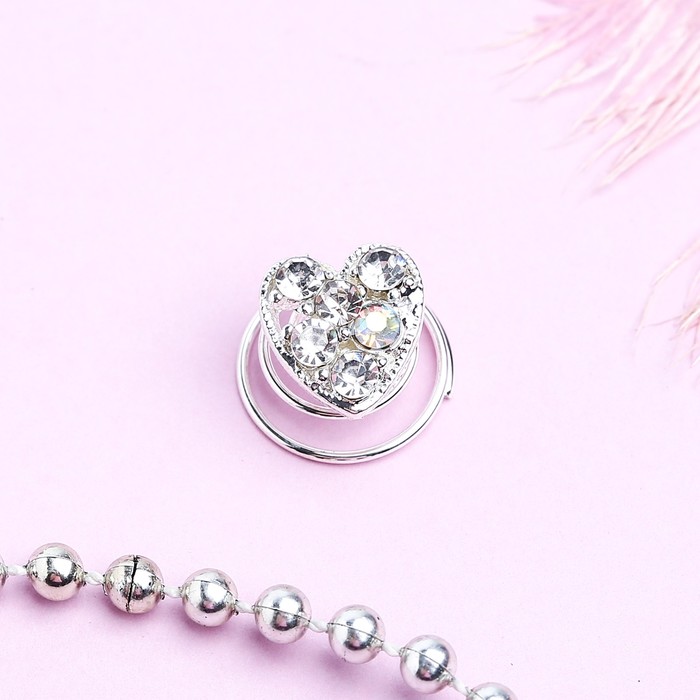 Шпилька пружинка d-1 см сердце