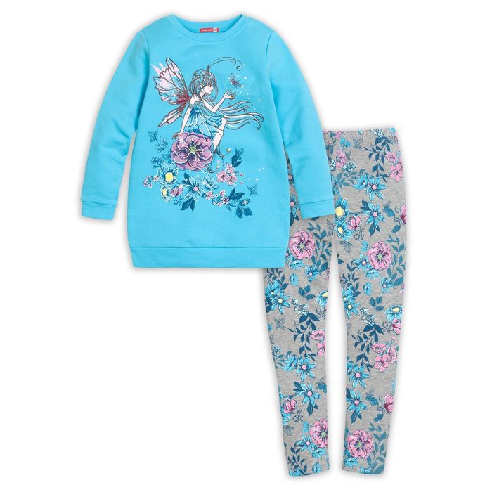 Комплект для девочки, рост 86 см, цвет голубой