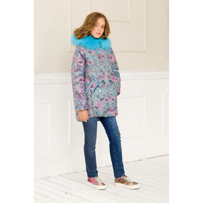 Пальто для девочки, рост 152 см, цвет голубой