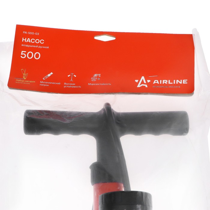 фото Насос воздушный airline, ручной, 500 см3, с манометром pa-500-03