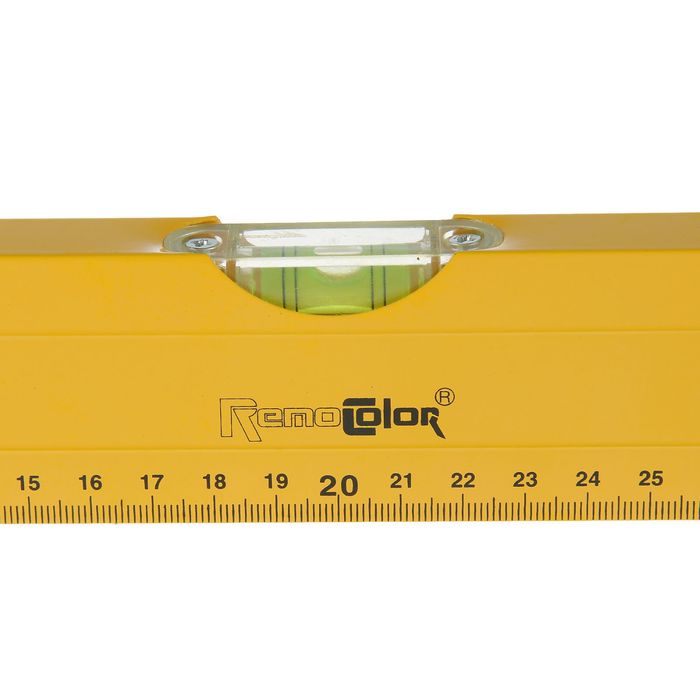 Уровень алюминиевый Remocolor, "Yellow", 3 ампулы, 40 см
