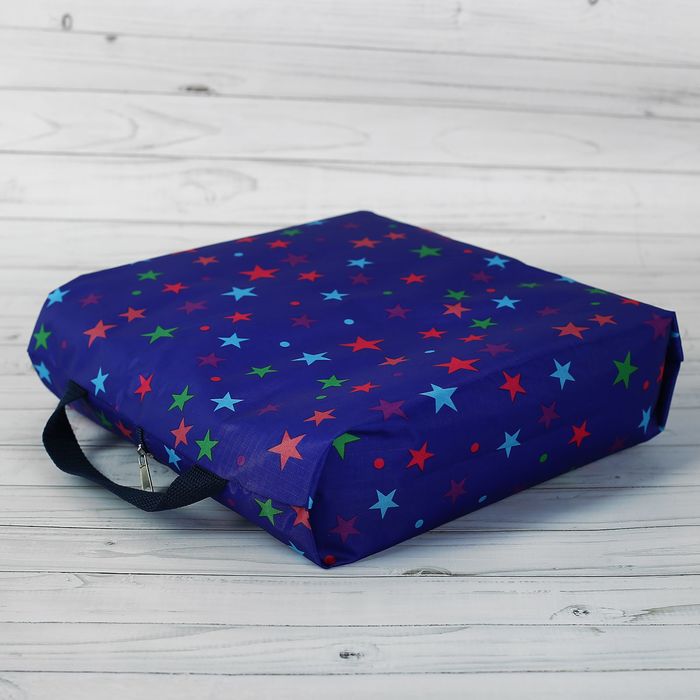 Сумка для обуви на молнии, 1 отдел, цвет синий/разноцветный