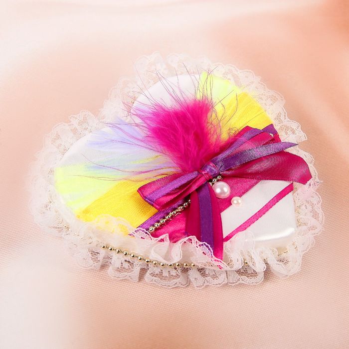 Подушечка для колец-ручной работы "Стиляги" (шир.14см;дл.13см; выс.3см), фиолетовый