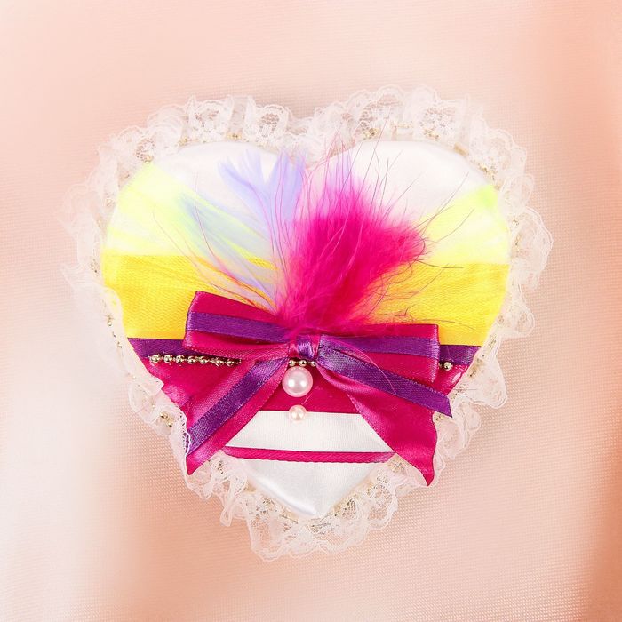 Подушечка для колец-ручной работы "Стиляги" (шир.14см;дл.13см; выс.3см), фиолетовый