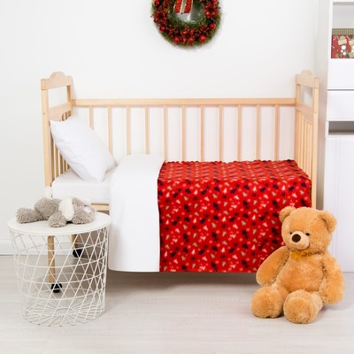 Плед "Экономь и Я" 75х100 см, Разноцветные ели, 150 г/м², 100% п/э