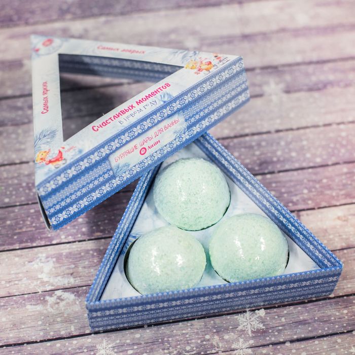 Бомбочки для ванны "Счастливых моментов в Новом Году!", 3 шт.