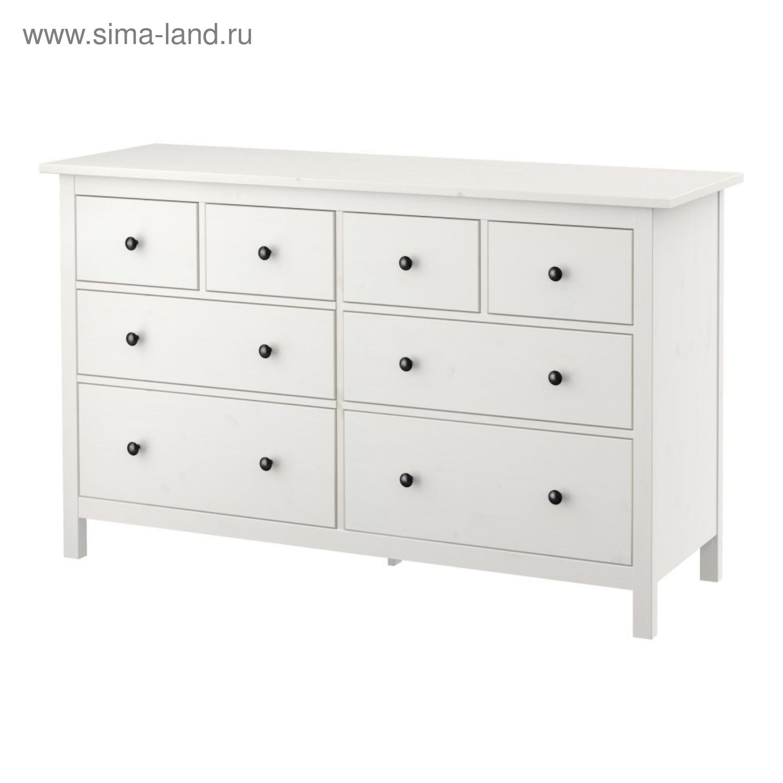 Hemnes хемнэс комод с 2 ящиками белая морилка 54x66 см