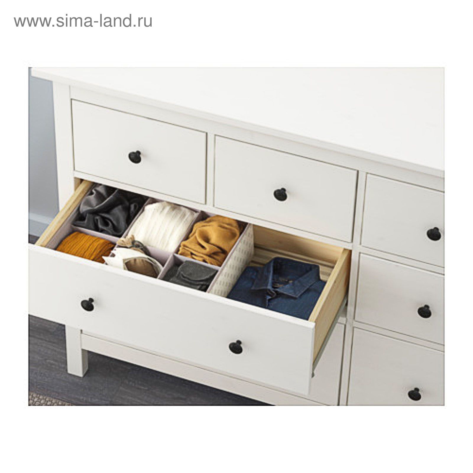 Hemnes хемнэс комод с 2 ящиками белая морилка 54x66 см