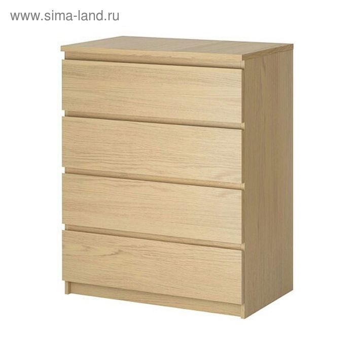 

Комод с 4 ящиками, дубовый шпон, беленый МАЛЬМ