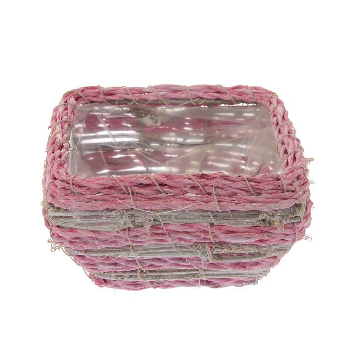 Кашпо «Розовые линии», 16 × 16 × 9 см