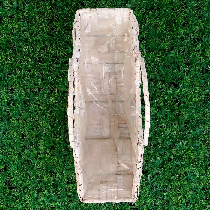 Кашпо «Белая плетенка», 37 × 11 × 26 см