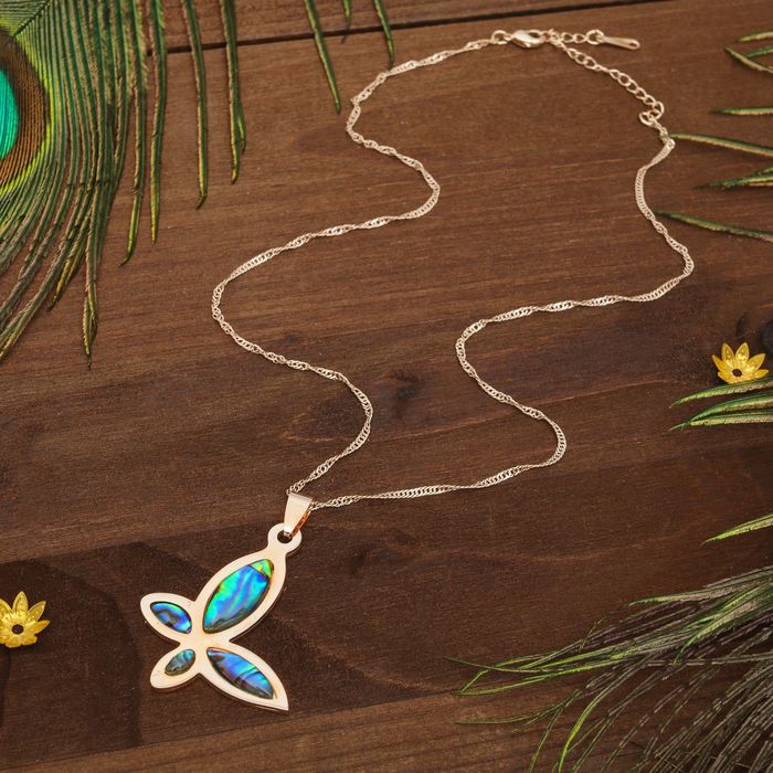 Кулон женственный "Галиотис" бабочка, в серебре
