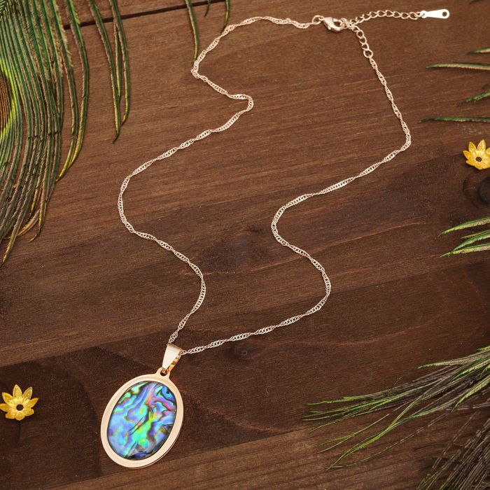 Кулон женственный "Галиотис" овал, цвет золотой