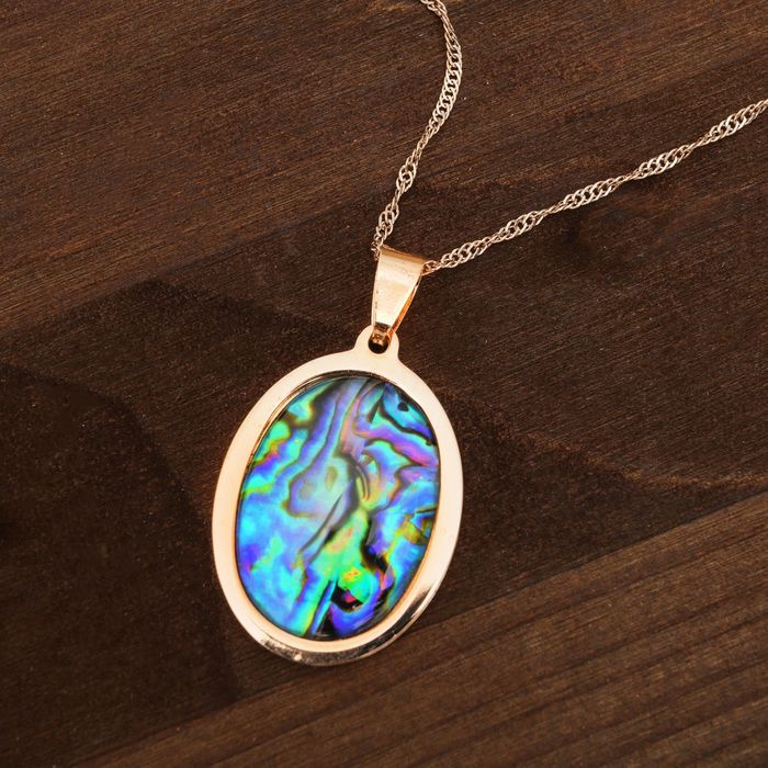 Кулон женственный "Галиотис" овал, цвет золотой