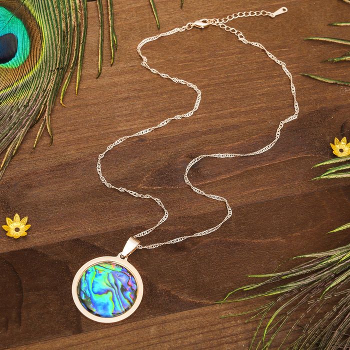 Кулон женственный "Галиотис" круг, цвет золотой