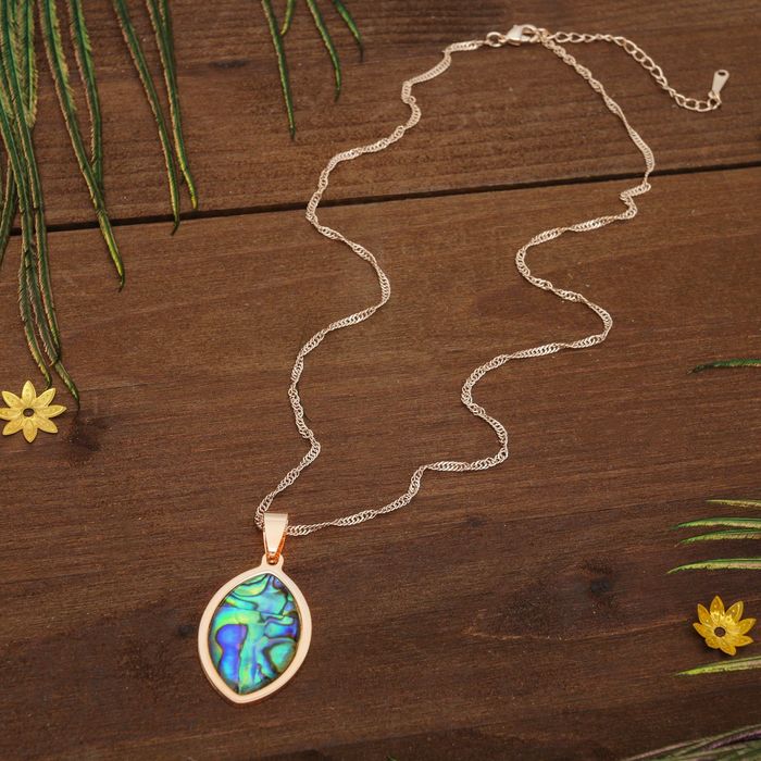 Кулон женственный "Галиотис" эллипс, цвет золотой