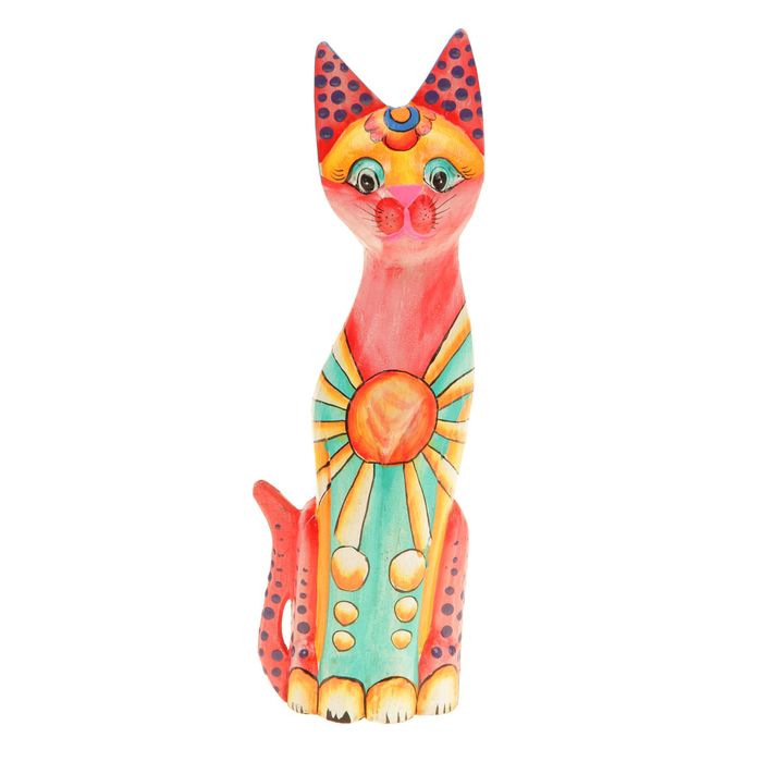 Сувенир дерево "Разноцветная кошечка" 40х11х5 см