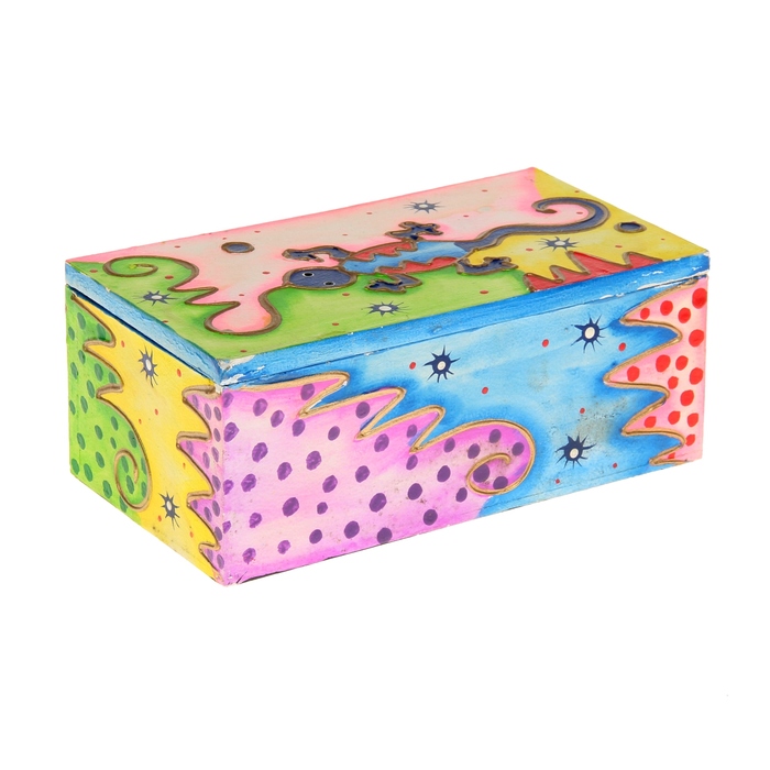 Сувенир дерево шкатулка "Геккон" 20х11х8 см