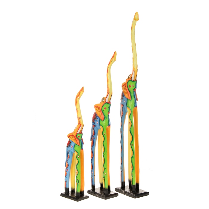 Сувенир дерево "Слоны" набор 3 шт. 60,80,100 см; 100х30х17 см