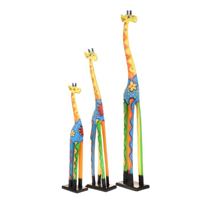 Сувенир дерево "Жирафы" набор 3 шт 60,80,100 см; 100х30х8 см