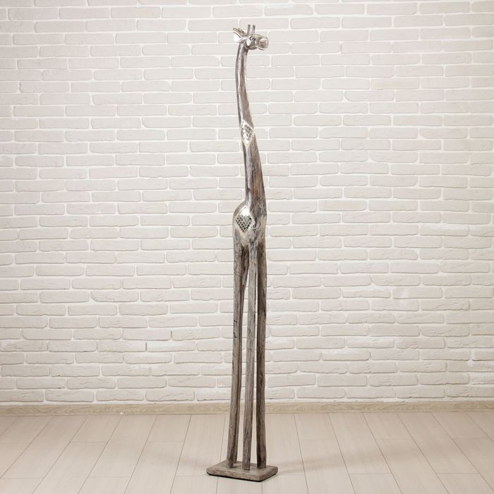 Сувенир дерево "Жираф с ромбиками из зеркальной мозаики" 200х26х16 см