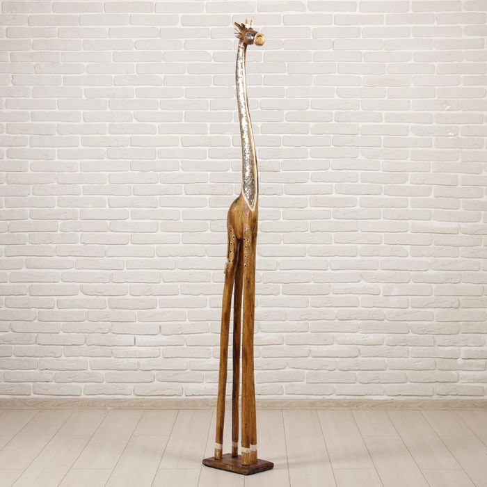 Сувенир дерево "Жираф с вставкой из зеркальной мозаики" 200х26х16 см