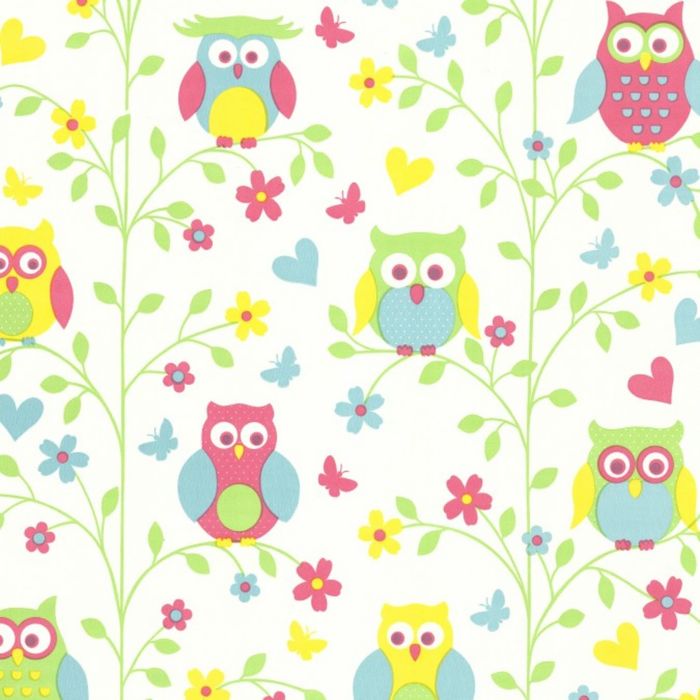 Обои бумажные Брянск Совы-5 цветные 0,53х10 м
