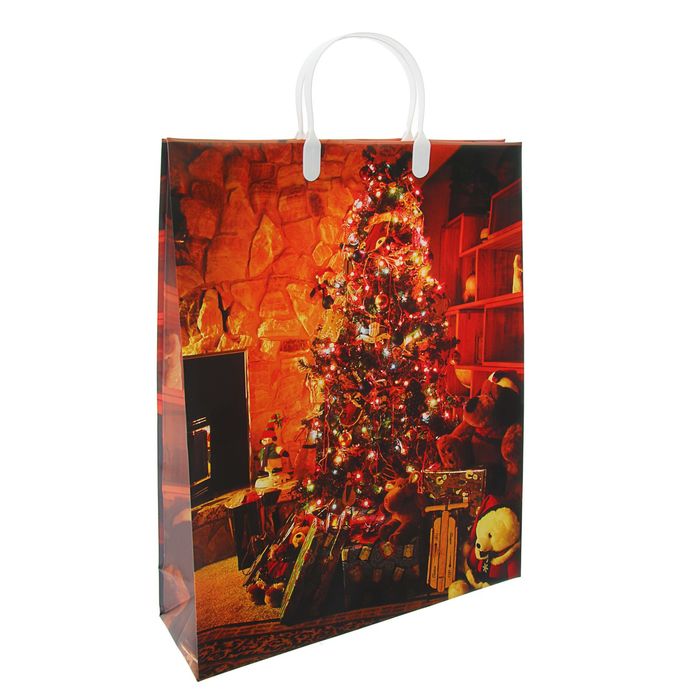 Пакет "Забавы у елки", мягкий пластик, 42 х 32 см, 140 мкм