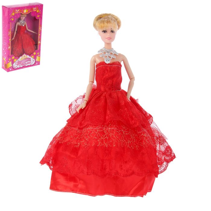 Кукла модель шарнирная "Принцесса Келли" в красном платье