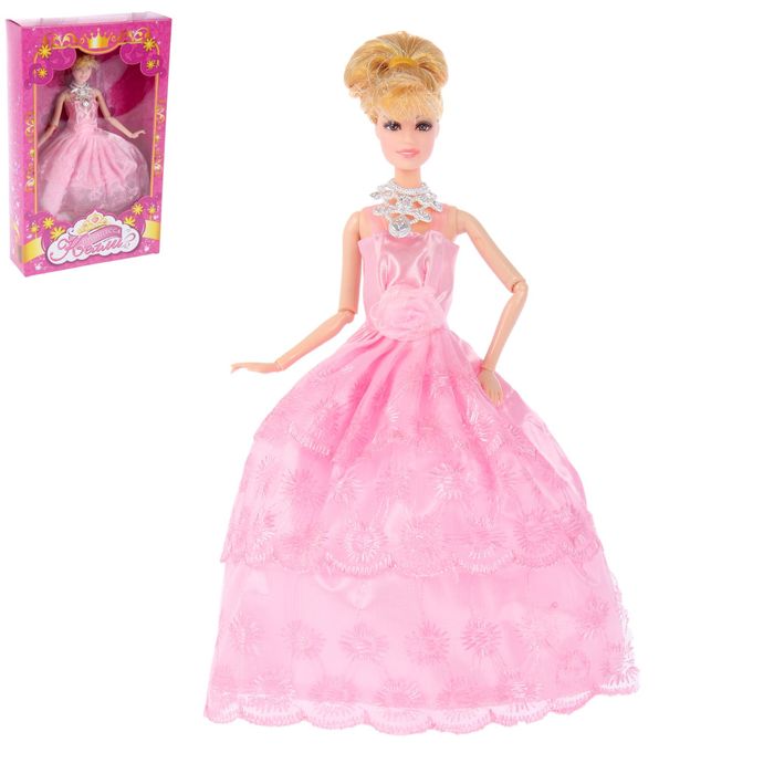 Кукла модель шарнирная "Принцесса Келли" в розовом платье