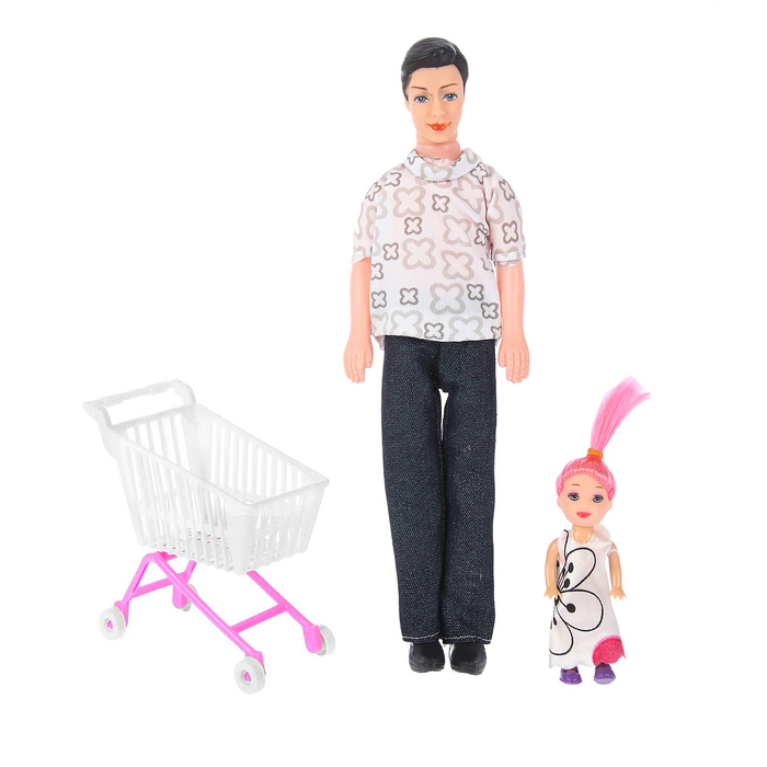 Кукла "Кен с малышкой" с аксессуарами, МИКС