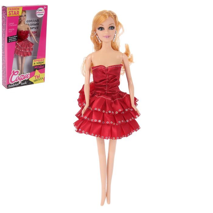 Кукла модель "Софи Fashion look" в коротком платье, МИКС
