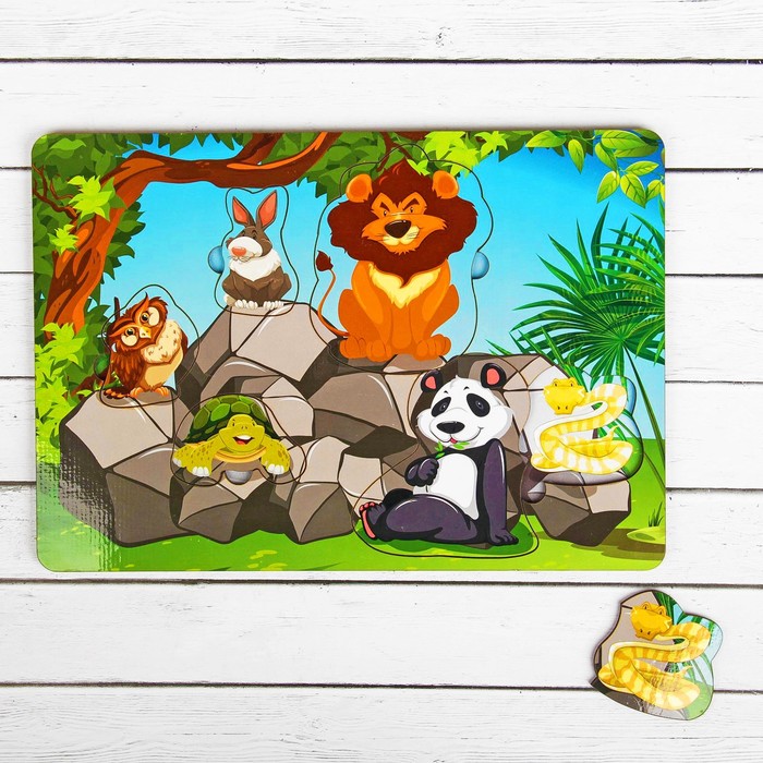 Рамка-вкладыш «Звери на камнях»