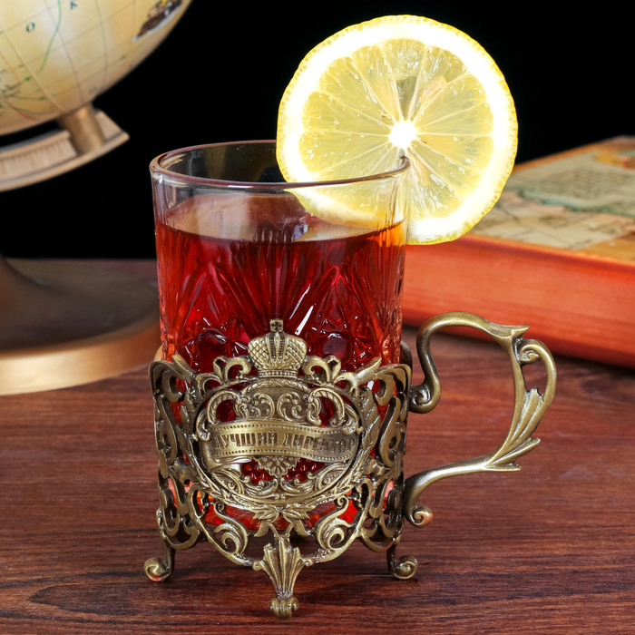 Подстаканник со стаканом "Лучший директор" Без подарочной упаковки