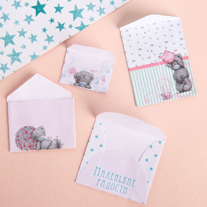 Me To You Набор декоративных мини-конвертиков "Маленькие радости", 11 х 13,5 см