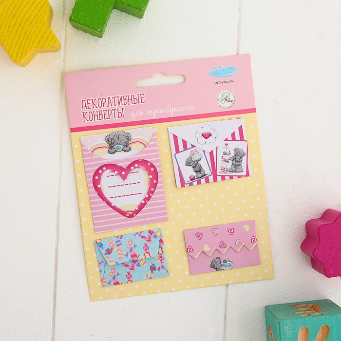 Me To You Набор декоративных мини-конвертиков "Время сладостей", 11 х 13,5 см