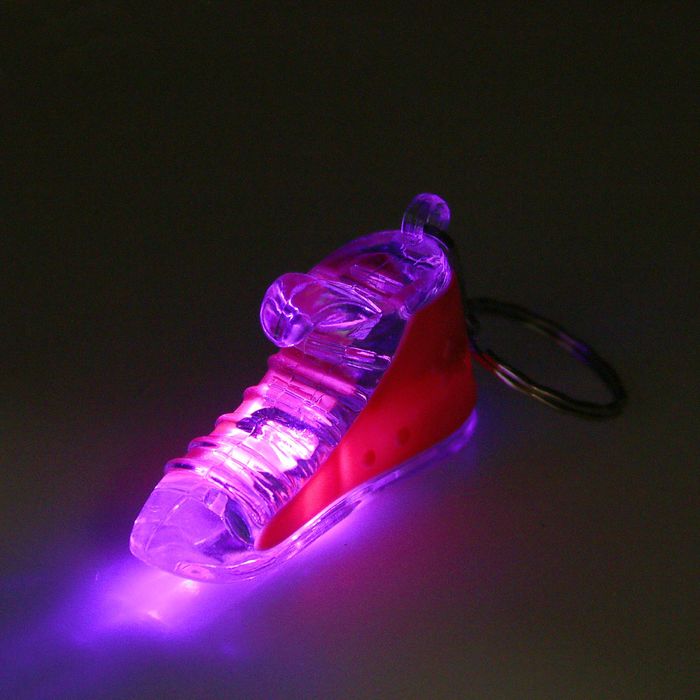 Фонарик свет на кольце мигает "Ботинок" МИКС 5х2,5х1,3 см