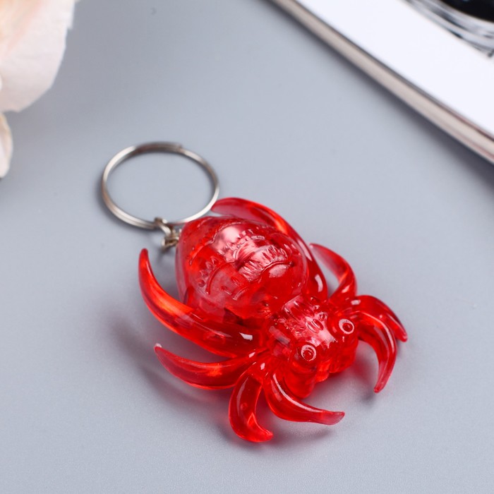 Фонарик свет на кольце "Паучок" МИКС 4,7х3,7х1,5 см