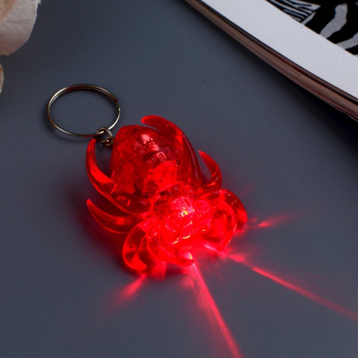 Фонарик свет на кольце "Паучок" МИКС 4,7х3,7х1,5 см