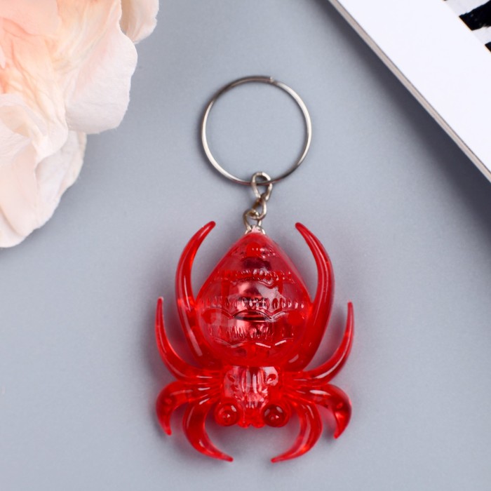 Фонарик свет на кольце "Паучок" МИКС 4,7х3,7х1,5 см