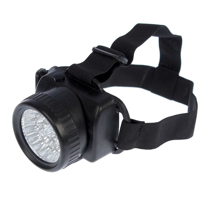 Фонарик налобный, серия Чёрные, с лентой, 21 диод